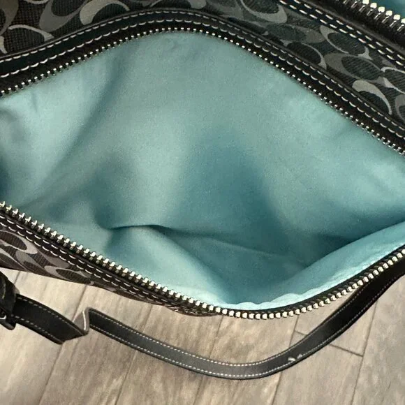 Coach Black & Gray Signature File Cross Body Bag Style #C1168-F17120 - Picture 15 of 16